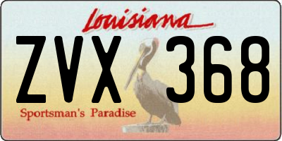 LA license plate ZVX368