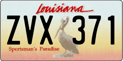 LA license plate ZVX371