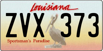 LA license plate ZVX373