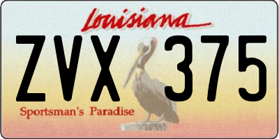 LA license plate ZVX375