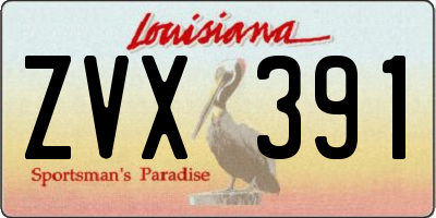 LA license plate ZVX391