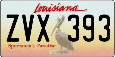 LA license plate ZVX393