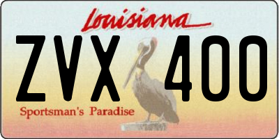 LA license plate ZVX400