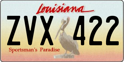 LA license plate ZVX422