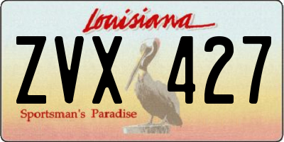 LA license plate ZVX427