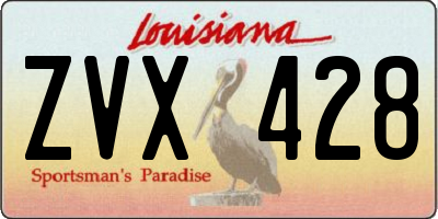 LA license plate ZVX428