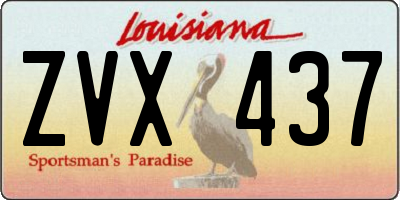 LA license plate ZVX437