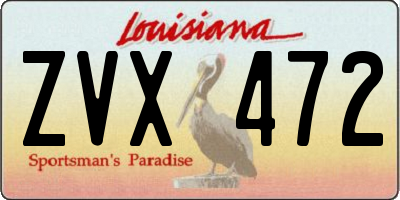 LA license plate ZVX472