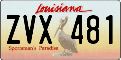 LA license plate ZVX481