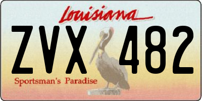 LA license plate ZVX482