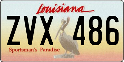 LA license plate ZVX486