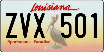 LA license plate ZVX501