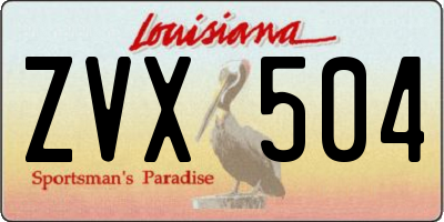 LA license plate ZVX504
