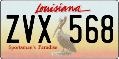 LA license plate ZVX568