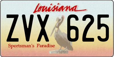 LA license plate ZVX625