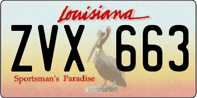 LA license plate ZVX663