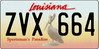 LA license plate ZVX664