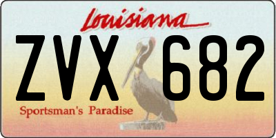 LA license plate ZVX682