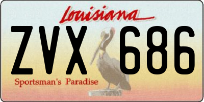LA license plate ZVX686