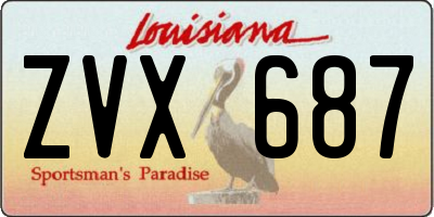 LA license plate ZVX687