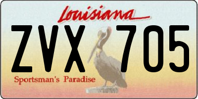 LA license plate ZVX705