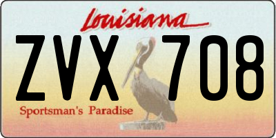 LA license plate ZVX708