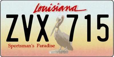 LA license plate ZVX715