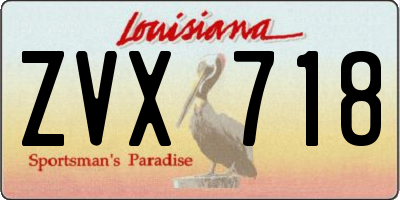 LA license plate ZVX718