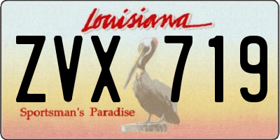 LA license plate ZVX719