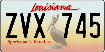 LA license plate ZVX745