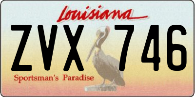 LA license plate ZVX746