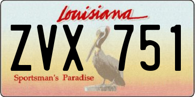 LA license plate ZVX751