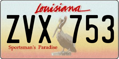 LA license plate ZVX753