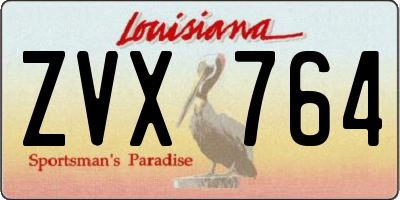 LA license plate ZVX764