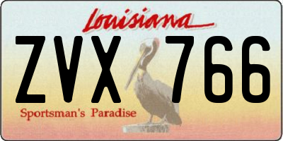LA license plate ZVX766