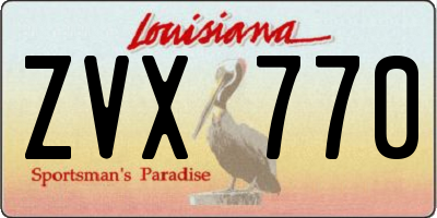 LA license plate ZVX770