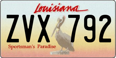 LA license plate ZVX792