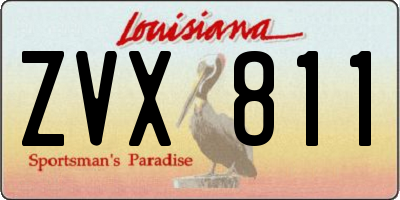 LA license plate ZVX811