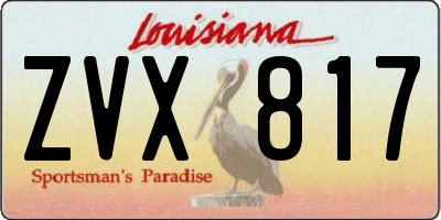 LA license plate ZVX817