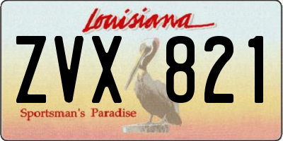 LA license plate ZVX821
