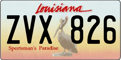 LA license plate ZVX826