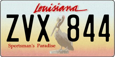 LA license plate ZVX844