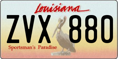 LA license plate ZVX880