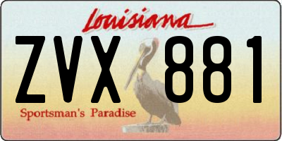 LA license plate ZVX881