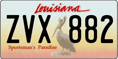 LA license plate ZVX882