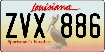 LA license plate ZVX886