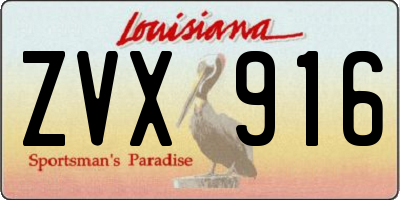 LA license plate ZVX916