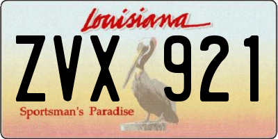 LA license plate ZVX921