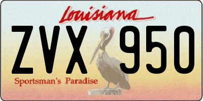 LA license plate ZVX950