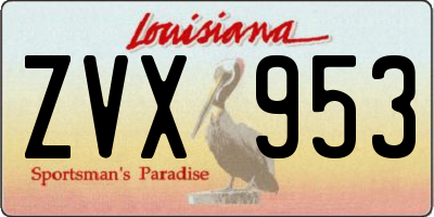 LA license plate ZVX953
